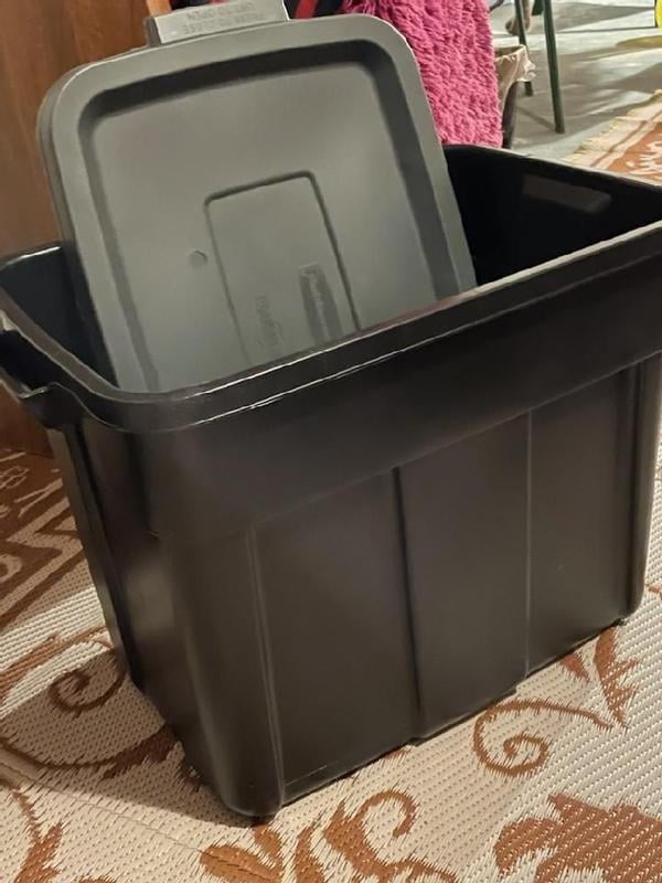 Rubbermaid Roughneck 18 Gal Storage Container Organizer, Black