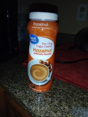 Great Value Non-Dairy Hazelnut Coffee Creamer 15 oz, Kosher