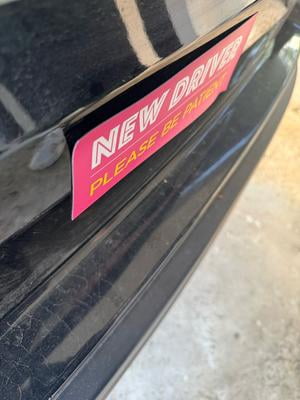 Funny Pink "Please Be Patient" New Driver Magnet For Car - 10"x3.5" Reflective Bumper Sticker, Removable - View #9