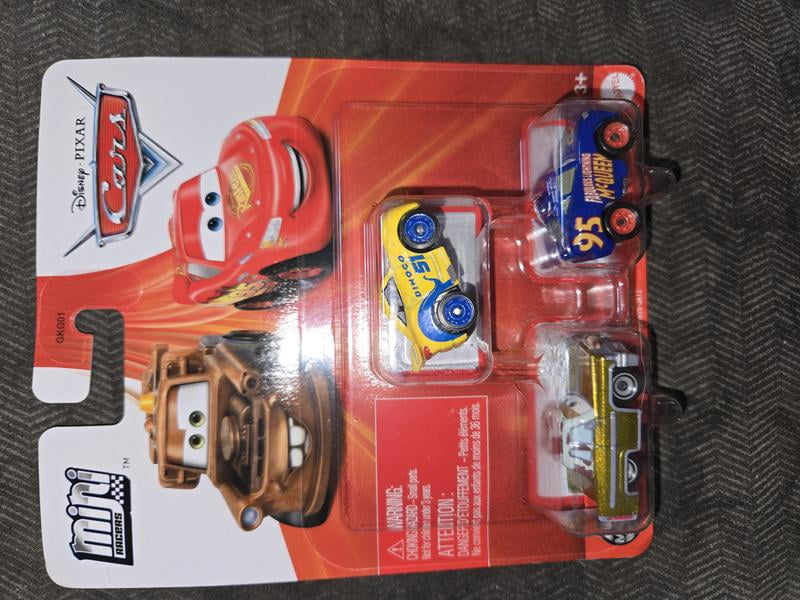 Disney Pixar Cars Mini Racers 3-Pack, 3 Die-Cast Collectible
