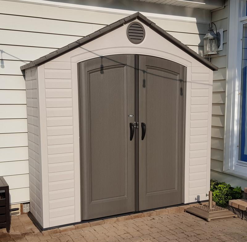 Lifetime 8 Ft X 2 5 Outdoor Storage Shed Desert Sand Lifetime 8 Ft X 2 5 Outdoor Storage Shed Desert Sand