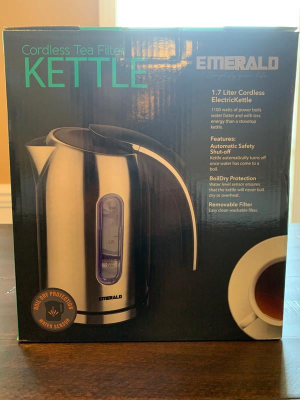 EMERALD EA1700KG Contemporary Office Electric Kettle + Hot Plate Tea Pot  Set – OASIS EMERALD L.L.C