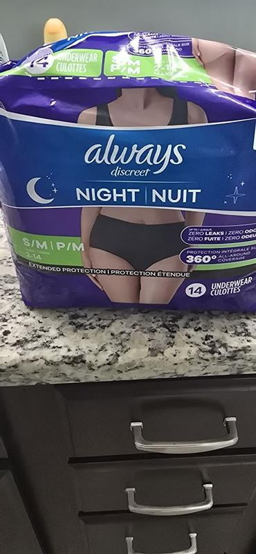 Always Discreet Adult Incontinence Overnight Underwear, Choose
