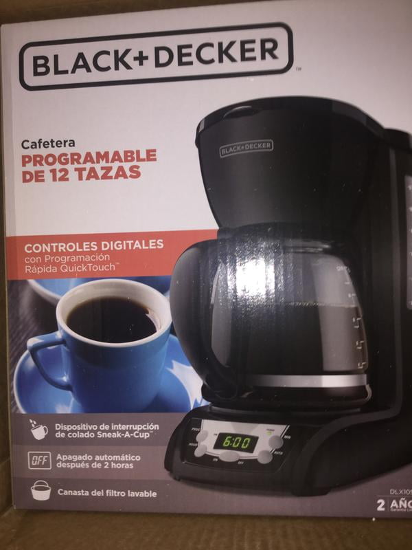 BLACK+DECKER DLX1050B 12-Cup Programmable Coffeemaker, Black