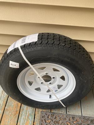 2-Pack Trailer Tire On Rim ST205/75D15 205/75 D 15 in. LRC 5 Hole White