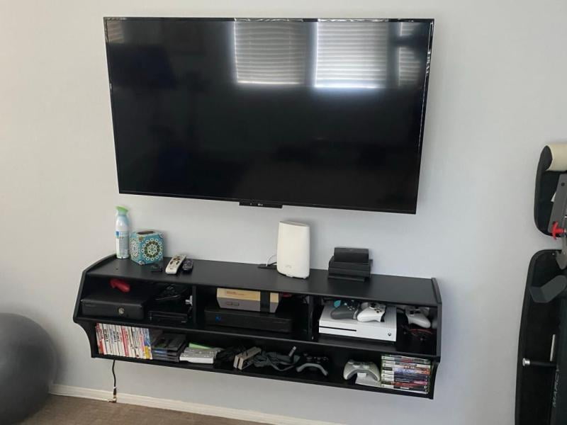 Prepac Altus Plus Wall Mounted Tv Stand Drifted Gray Com - Wall Mounted Av Console Ikea