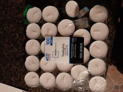 Mainstays White Unscented Indoor/Outdoor Tealight Candles, 25 Count