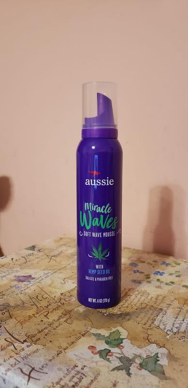 Aussie Miracle Waves Soft Wave Mousse with Hemp Seed Oil, Paraben