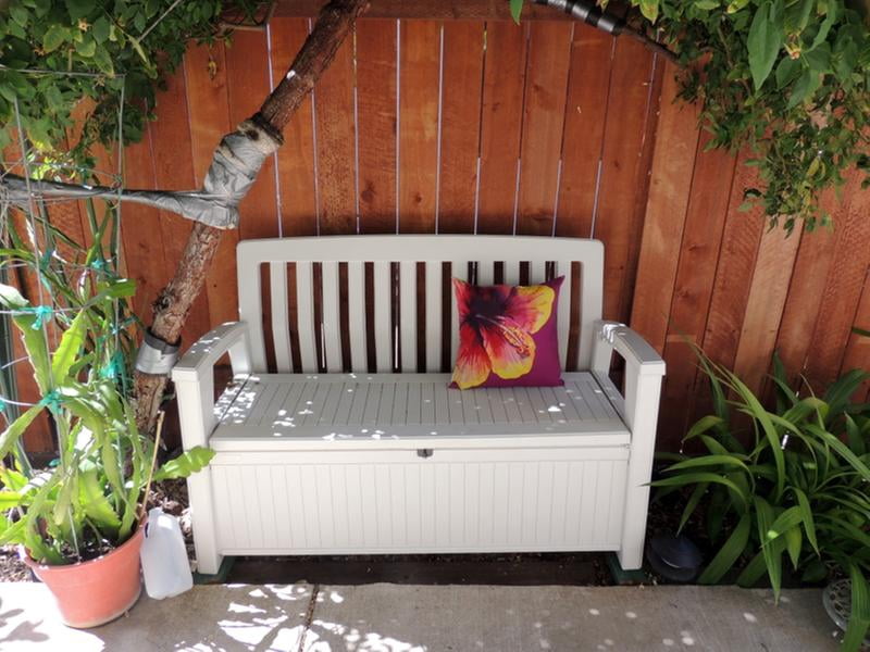 Keter 60 Gallon All Weather Outdoor Patio Storage Bench Walmart Com Walmart Com