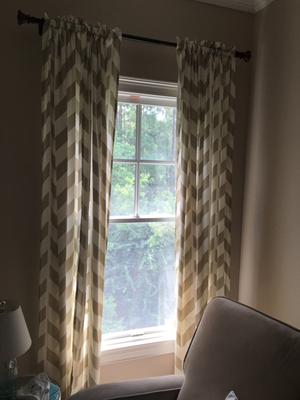 Mainstays Chevron Polyester Cotton Curtain Panel Pair Walmart Com
