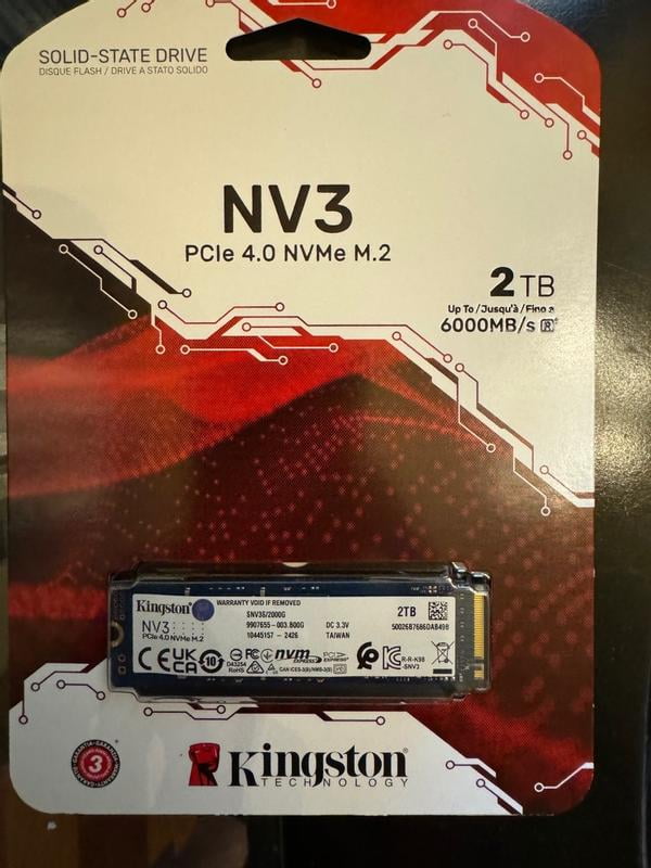 Kingston NV3 M.2 2280 500GB PCIe 4.0 x4 NVMe Internal Solid State