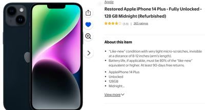 Apple iPhone 14 Plus Fully Unlocked 256GB Midnight 6.7-inch OLED