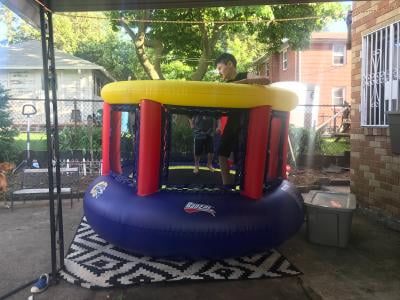 Banzai 8 Foot Mega Bounce Trampoline Blue Red Yellow Walmart Com Walmart Com