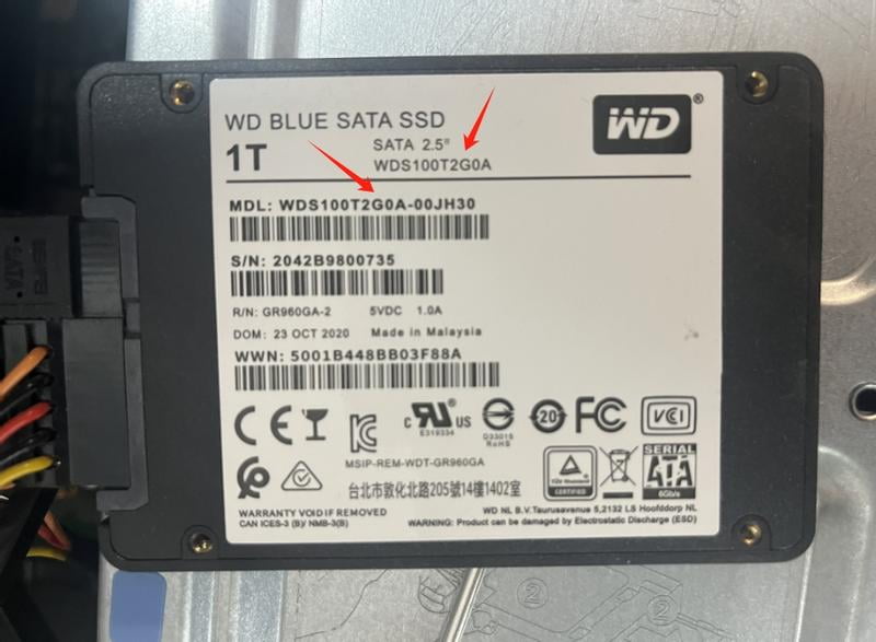 WD Blue SA510 WDS100T3B0A - SSD - 1 TB - internal - 2.5