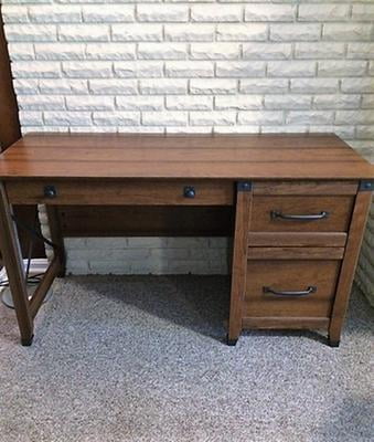 Sauder Carson Forge Desk With 3 Drawers Washington Cherry Sauder Carson Forge Desk With 3 Drawers