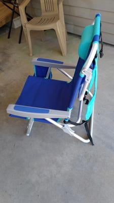 Mainstays Reclining Blue Green Stripe Beach Event Backpack Chair Walmart Com Walmart Com