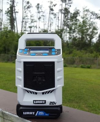 ,Hand free inflation Battery Not Included Details about / HART 20-Volt Cordless Bluetooth Radio
