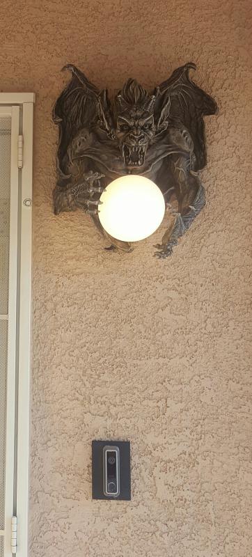 Gargoyle Lighted Wall Sculpture, Gargoyle Outdoor Light Fixture
