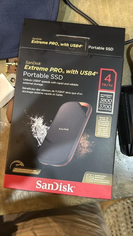 SanDisk 4TB Extreme PRO Portable SSD USB4, Up to 3800 MB/s Read