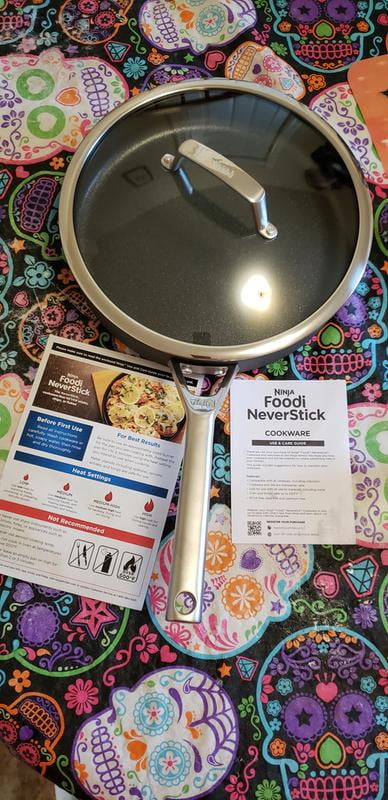 Ninja C33000 Foodi NeverStick Premium 3-Piece Cookware Set, 12-Inch Fry  Pan, 5-Quart Sauté Pan with Glass Lid, Hard-Anodized, Nonstick, Durable &  Oven