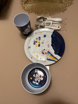 Zak Designs 5 pcs Disney Kids Dinnerware Set Melamine Plate Bowl