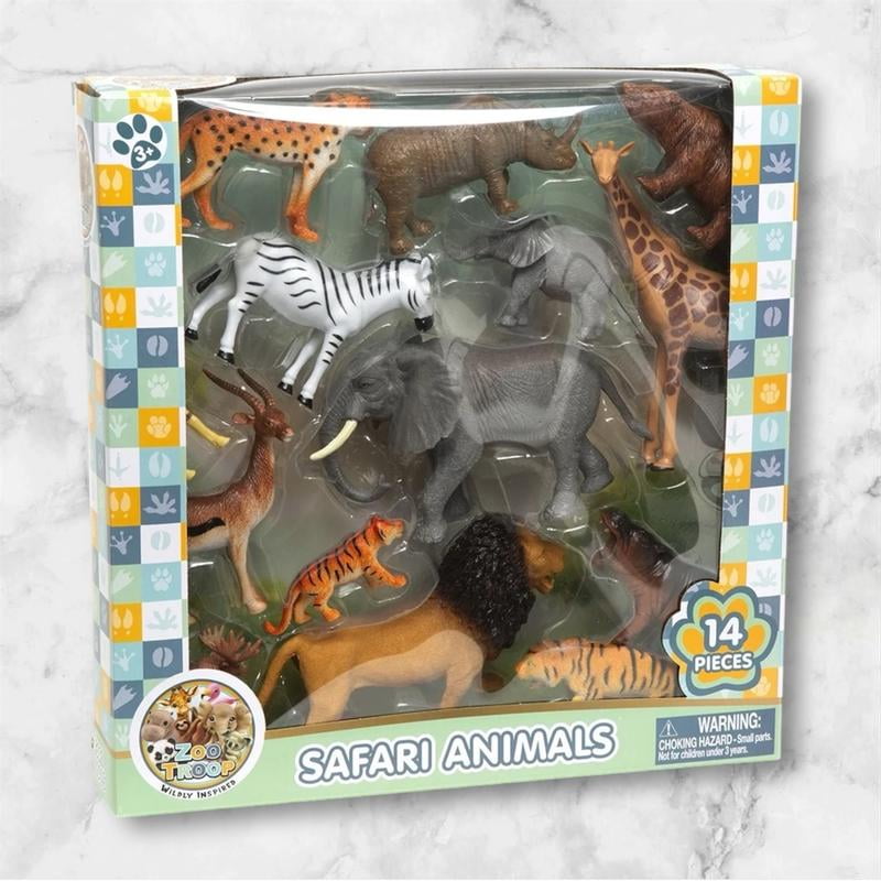 Zoo Troop Collectible Safari Animal Set – 14-Piece Wildlife