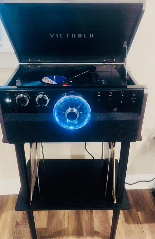 Victrola 6-in-1 Wood Bluetooth Mid Century Record Player with 3