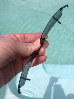 Solar Shield Unisex Rectangle Sunglasses Clip-On Polarized Blue