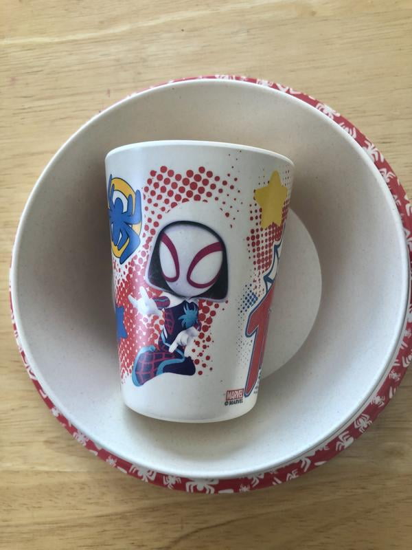 Zak Designs 3pk Spiderman Kids Dinnerware Set Melamine Plate Bowl