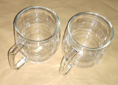 Double Wall Glass Coffee Mugs Set of 2, 16 oz Insulated Coffee Mug with  Handle, Clear Borosilicate G…See more Double Wall Glass Coffee Mugs Set of  2