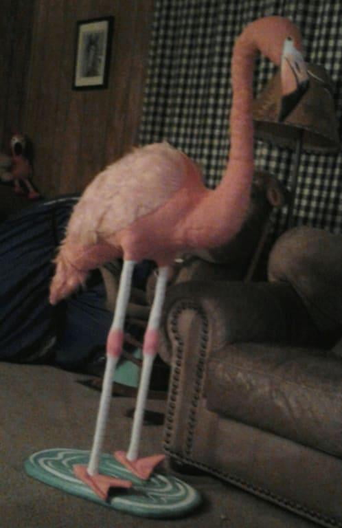 giant stuffed flamingo