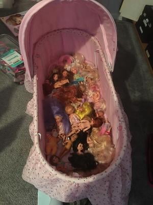 badger basket folding doll cradle