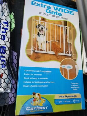 extra wide gate with small pet door