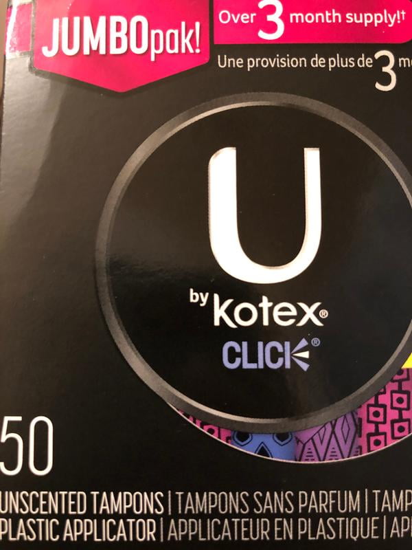 Kotex U Click Compact Tampons Regular Absorbency Unscented 16 Count Walmart Com Walmart Com
