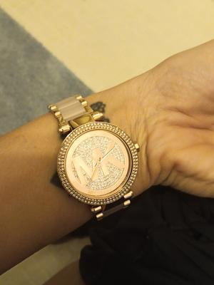 Michael Kors Women\'s Parker Watch with Crystal Accents Michael Kors Parker Chronograph Red Dial Rose Gold Steel  main image 2