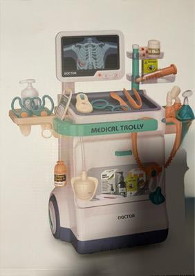 TOPFOX Kids Medical Role Play Set, 26PCS Medical Cart Toy for
