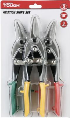 Hyper Tough Aviation Snips Set with Cushion Grips, Includes