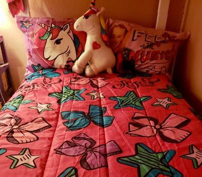 Nickelodeon s Jojo Siwa Unicorn Plush Cuddle Pillow Buddy Super Soft Microfiber Decorative Kids Bedding White Walmart