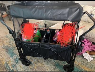 Customer reviews for Delta Children Hercules Stroller Wagon for 2 Kids  Versatile Stroller Wagon with Canopy, Push/Pull Handles, Cup Holders and  Storage Pockets Compact Fold is Great for Travel, Black | Walmart.com