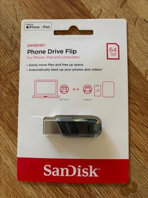 SanDisk, Flash Drive, SDIX90N-064G-AW6NN, 64GB iXpand Flip