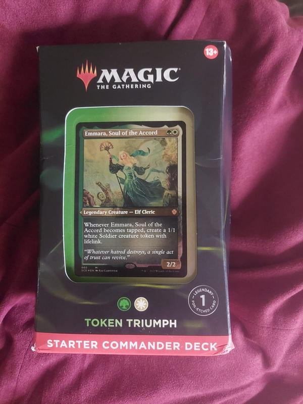 mtg token triumph card list Amazon.com: Magic: The Gathering Starter Commander Deck - Token Triumph  (Green-White) | Ready-to-Play Deck for Beginners and Fans | Ages 13+ main image 1