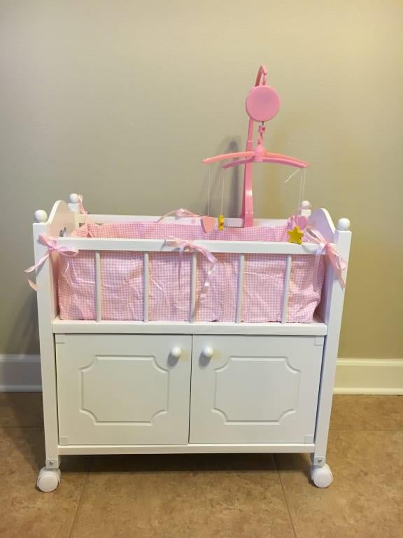 badger basket doll crib with cabinet