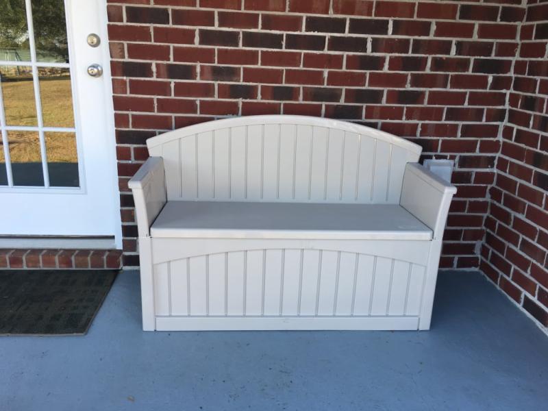Suncast 50 Gallon Outdoor Resin Deck Storage Bench For Patio