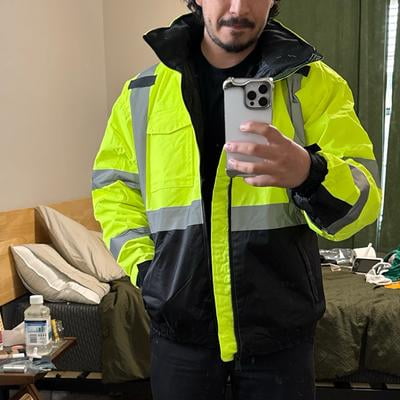 ベイスターズ　ライトアウター　XL Bass Creek Outfitters Men's Hi-Vis Oxford Insulated Safety Jacket