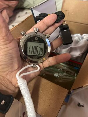 Rolilink Stopwatch Timer, digitale stopwatch met 0,01 seconde timing, metalen 10 ronde geheugen, grote dispaly wekker voor coach sport running marathon