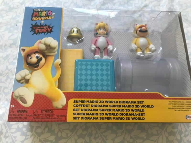 World of Nintendo Super Mario 3D World Diorama Set (Cat Mario, Cat
