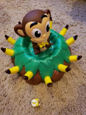  Banana Blast - Pull The Bananas Until The Monkey Jumps Game -  Includes a Fun Colorful 24pc Puzzle by Goliath , Green : Toys & Games