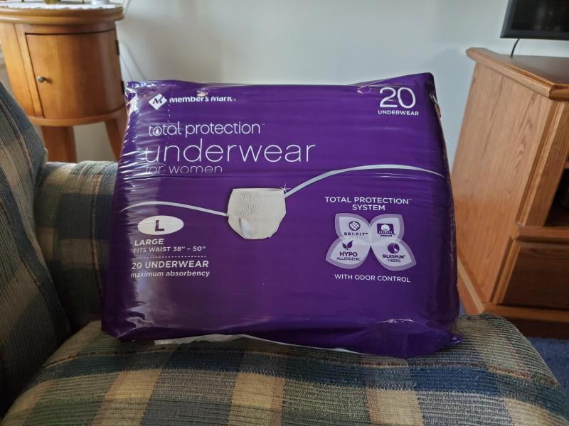 Member's Mark Total Protection Incontinence Underwear for Women Size Large  84 ct