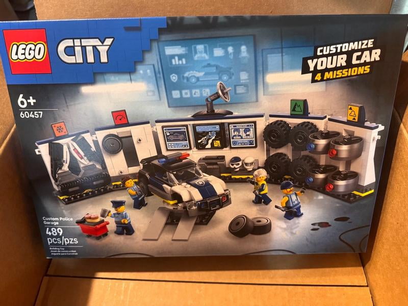 LEGO City Custom Police Car Garage Building Toy for Kids - Modular