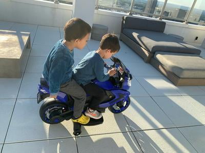 hoverheart kids electric power motorcycle 6v ride on bike blue